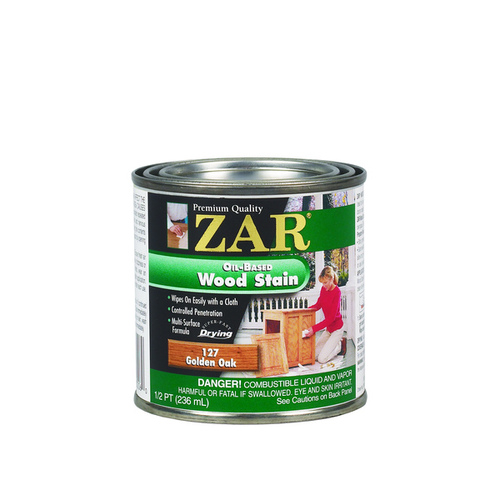 ZAR 12706 Wood Stain, Golden Oak, Liquid, 0.5 pt, Can