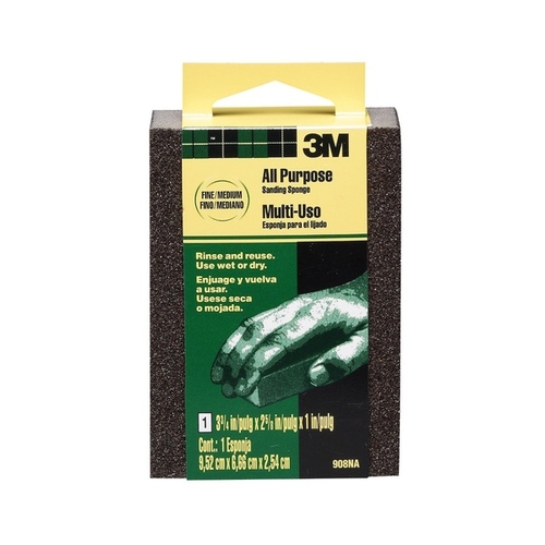 3M Small Area Sanding Sponge 3.75" x 2.625" x 1" Fine/Medium