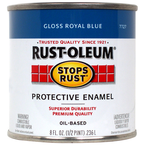 STOPS RUST Protective Enamel, Gloss, Royal Blue, 0.5 pt Can