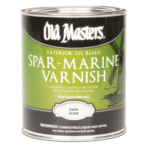 Spar Marine Varnish, Satin, Liquid, 4 qt, Can Clear