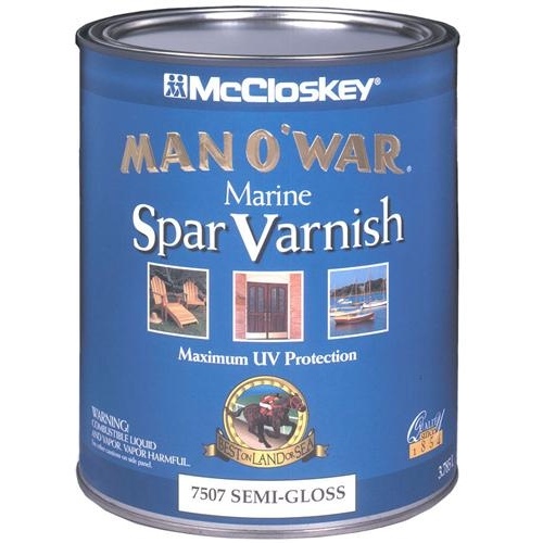 Man O' War 080.000.005 Marine Spar Varnish, Semi-Gloss, Clear, Liquid, 1 qt, Can