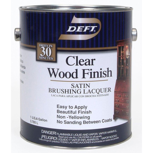Brushing Lacquer Satin Clear Oil-Based Acrylic 1 gal Clear