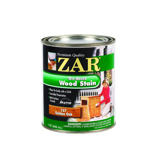 ZAR 12712 Wood Stain, Golden Oak, Liquid, 1 qt, Can