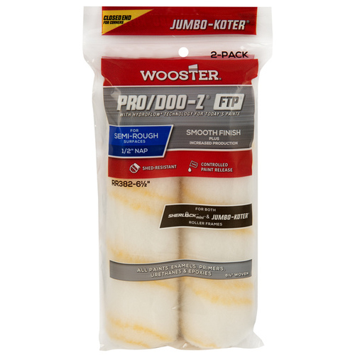 Paint Roller Cover Pro/Doo-Z Woven 6.5" W X 1/2" Jumbo-Koter Gold/White Pair