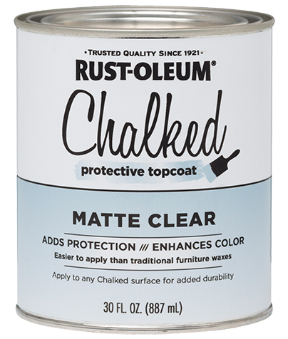 Rust-Oleum 287722 Chalked Chalked Protective Topcoat, Matte, Clear, 30 oz, Quart