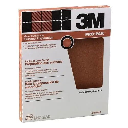 Sandpaper, 11 in L, 9 in W, 120 Grit, Fine, Silicone Carbide Abrasive Tan - pack of 25