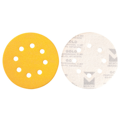 Mercer Tool Corp 5938180 PREMIUM GOLD STERATED SANDING DISCS 6"X 8-HOLE