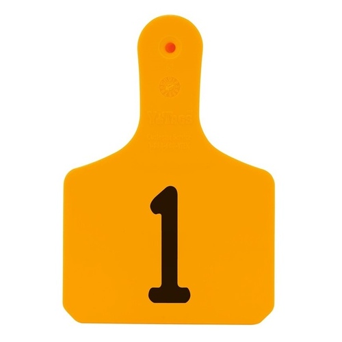 Y-Tex Numbered Calf Y-Tag Ear Tags - Orange - Numbered 1-25