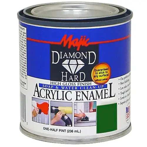 DiamondHard Enamel Paint, Gloss, Machine Green, 0.5 pt Can