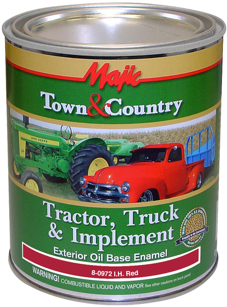 TRUE VALUE MFG COMPANY 8-0972-2 Majic Town & Country Tractor, Truck & Implement Enamel Qt - Int'l Harvest Red