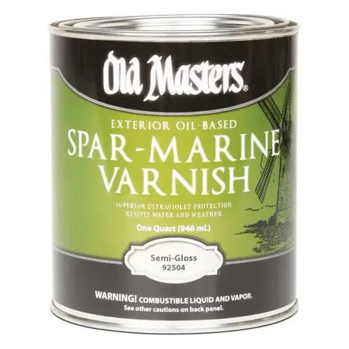 Spar Marine Varnish, Semi-Gloss, Liquid, 4 qt, Can Clear