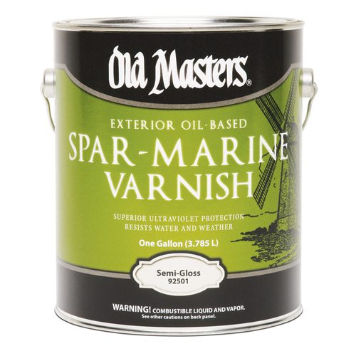 Spar Marine Varnish, Semi-Gloss, Liquid, 1 gal, Pail Clear