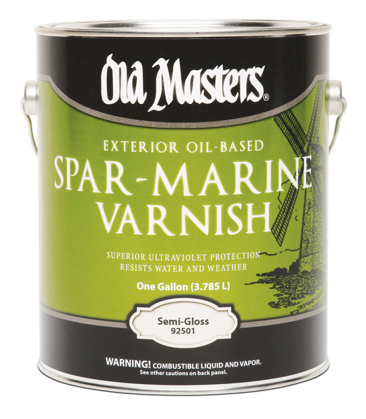 Old Masters 92501 Spar Marine Varnish, Semi-Gloss, Liquid, 1 gal, Pail Clear