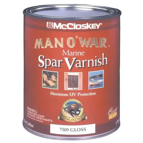 Man Oa War 80- 080.000.005 Spar Varnish, Gloss, Clear, Liquid, 1 qt