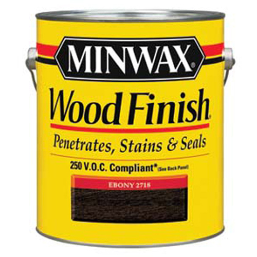 Wood Finish Wood Stain, Ebony, Liquid, 1 gal, Can