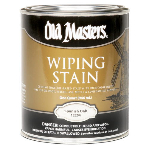 Old Masters 12204 Wiping Stain, Spanish Oak, Liquid, 1 qt, Can