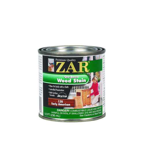 ZAR 12806 Wood Stain, Early American, Liquid, 0.5 pt, Can