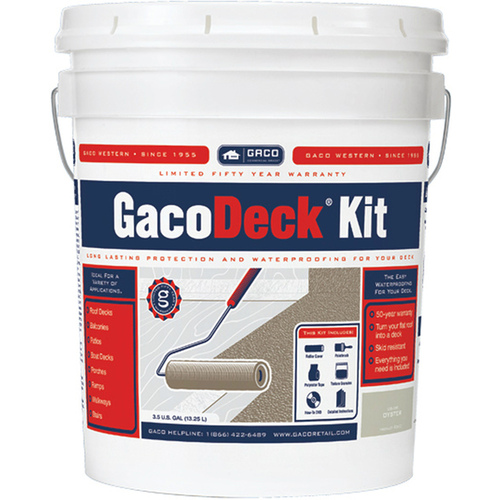 Deck Coating Kit GacoDeck Pewter Water-Based Solid 3.5 gal Pewter