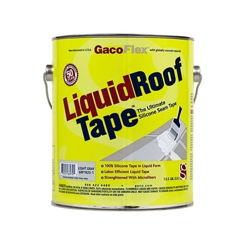 GacoFlex GACLTAPE1 Liquid Roof Tape 100% Silicone Light Gray 1-Gallon