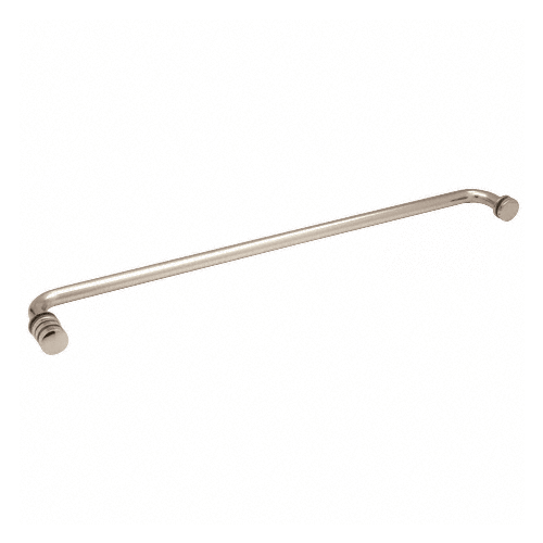 Polished Nickel 24" Towel Bar with Contemporary Knob