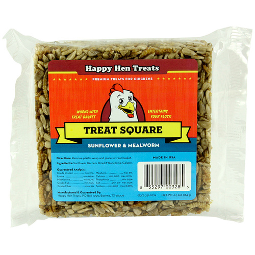 Poultry Treats, Mealworm & Sunflower Squares, 6.5-oz.