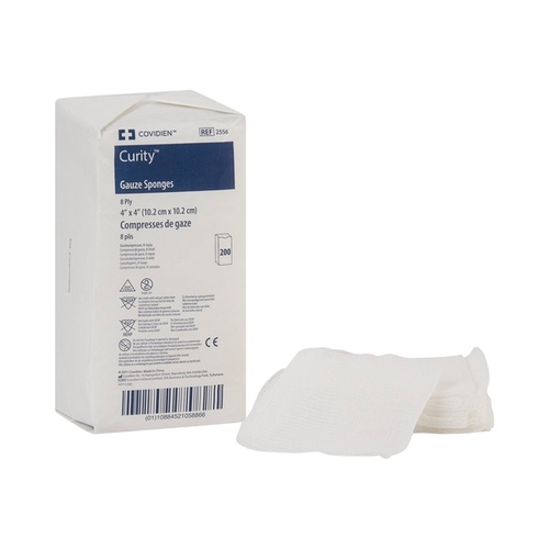 Covidien 2556 Curity Gauze Sponge 8-PLY - 4" x 4" Pack of 200