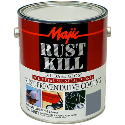 Rustkill Rust-Preventive Coating, Gloss, Battleship Gray, 1 gal Can - pack of 4