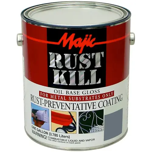 Rustkill Rust-Preventive Coating, Gloss, Battleship Gray, 1 gal Can