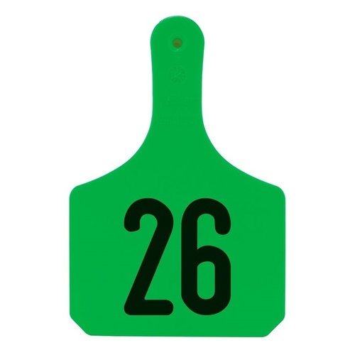 Y-Tex Numbered Cow Y-Tag Ear Tags - Green - Numbered 26-50