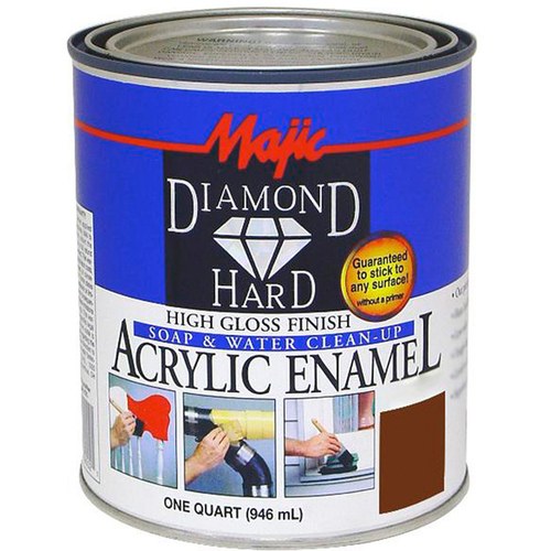 Majic Paints 8-1521-2 DiamondHard Enamel Paint, Satin, Black, 1 qt Can