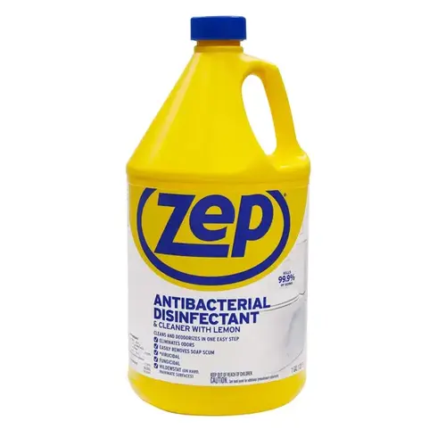 Zep Commercial Antibacterial Disinfectant & Cleaner with Lemon 1 Gallon Clear