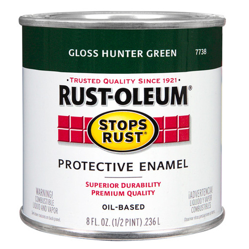 STOPS RUST Protective Enamel, Gloss, Hunter Green, 0.5 pt Can