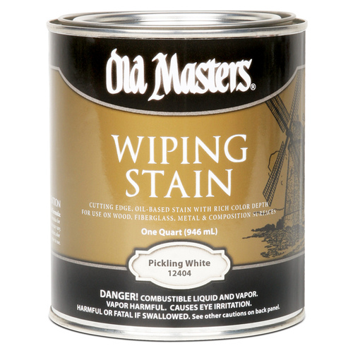 Wiping Stain, Pickling White, Liquid, 1 qt, Can