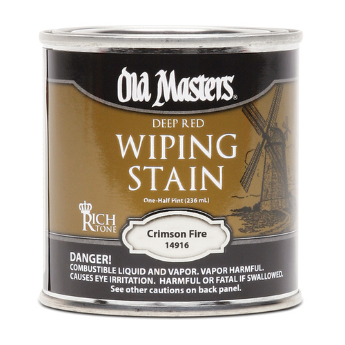 Wiping Stain Semi-Transparent Satin Crimson Fire Oil-Based 0.5 pt Crimson Fire