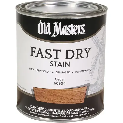 Fast Dry Wood Stain Semi-Transparent Cedar Oil-Based Alkyd 1 qt Cedar - pack of 4