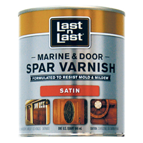 Last N Last 50804 Marine and Door Spar Varnish, Satin, Amber, Liquid, 1 qt, Can