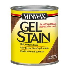 Minwax 260804444 4444 Gel Stain, Brazilian Rosewood, Liquid, 0.5 pt