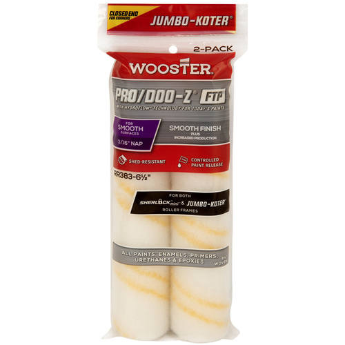 Paint Roller Cover Jumbo-Koter Woven 6-1/2" W X 3/16" Gold/White Pair