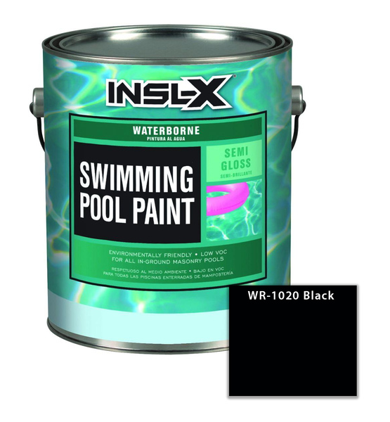 Insl-X WR1020092-01 Swimming Pool Paint Indoor and Outdoor Semi-Gloss Black Acrylic 1 gal Black