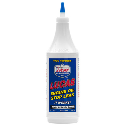 Lucas Oil Products 10278 Engine Oil Stop Leak, 1 qt Bottle Amber