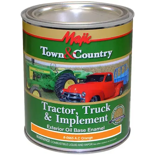 Majic Town & Country Tractor, Truck & Implement Enamel Qt - A.C. Orange