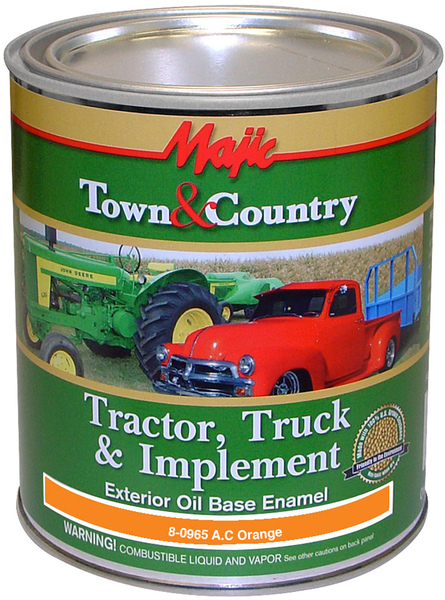 TRUE VALUE MFG COMPANY 8-0965-2 Majic Town & Country Tractor, Truck & Implement Enamel Qt - A.C. Orange