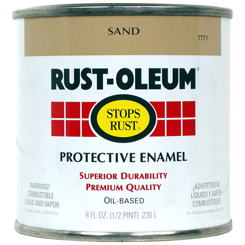 STOPS RUST Protective Enamel, Gloss, Sand, 0.5 pt Can