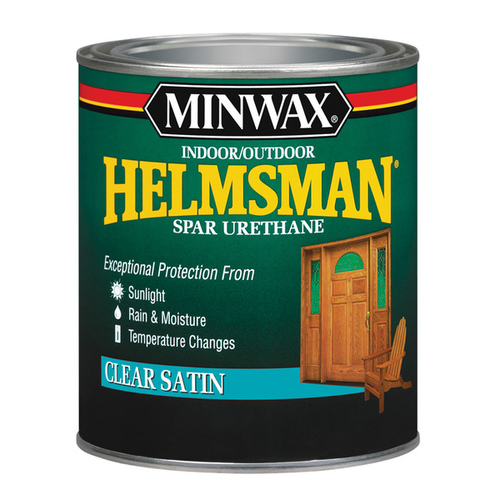 Helmsman Spar Urethane Paint, Satin, Clear, Liquid, 1 qt, Can