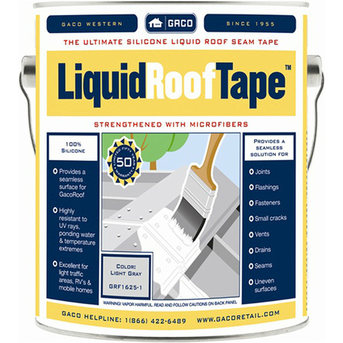 Liquid Roof Tape 100% Silicone Light Gray 5-Gallon