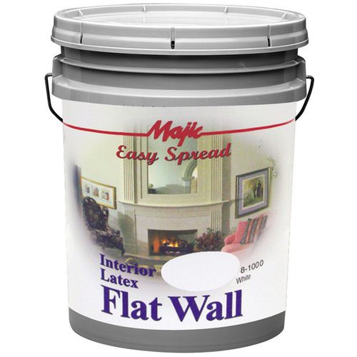 Majic Paints 8-1000-5 Easy Spread Interior Latex Flat Wall Paint - 5 Gallon White