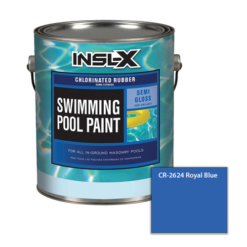 Insl-X CR2624092-01 Pool Paint Semi-Gloss Royal Blue Water-Based Chlorinated Rubber 1 gal Royal Blue