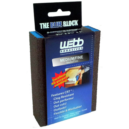 Phoenix Tapes Webb Abrasives 131009 Foam Sanding Block 4-Sided Combo-Grit 60/100-Grit (Medium/Fine) 3-3/4" x 2-3/4" x 1"