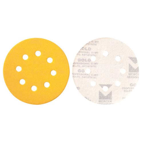 Premium Gold Sterated Sanding Discs 6"x 8-Hole