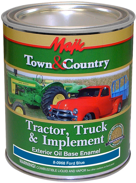 TRUE VALUE MFG COMPANY 8-0968-2 Majic Town & Country Tractor, Truck & Implement Enamel Qt - Ford Blue